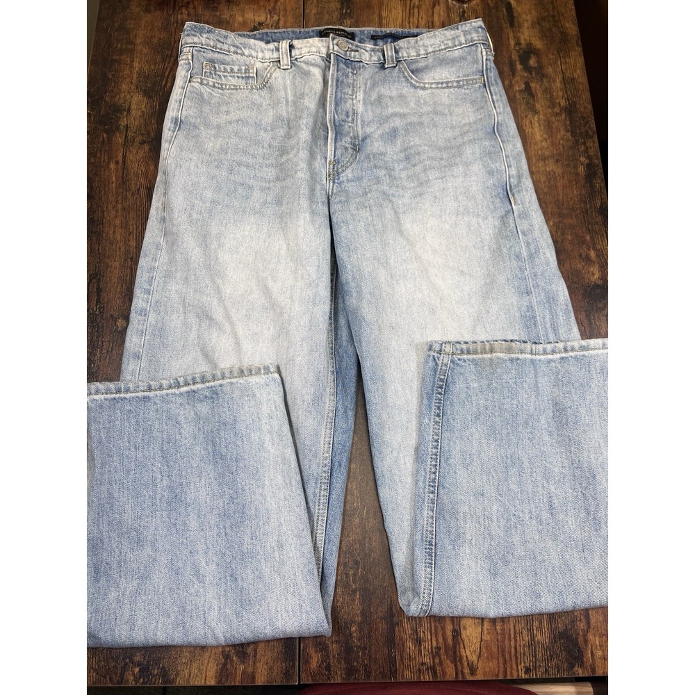 Banana Republic Mid Rise Loose Stovepipe Jeans Light Wash Sz 30 x 30 Button Fly